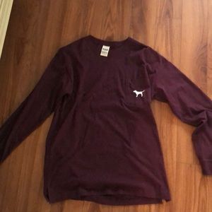 PINK Maroon Pocketed Tee